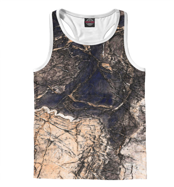 Мужская майка-борцовка с изображением Камуфляж Мраморные узоры цвета Белый