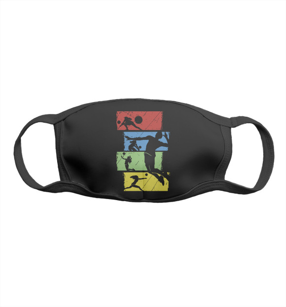 Маска тканевая с изображением Волейбол цвета Белый