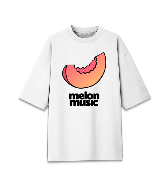 Женская футболка оверсайз с изображением Melon Music цвета Белый
