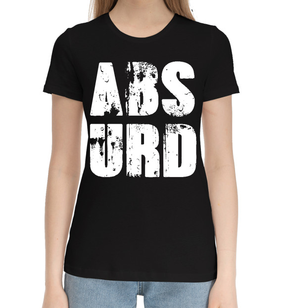 Женская хлопковая футболка с изображением Абсурд цвета Черный