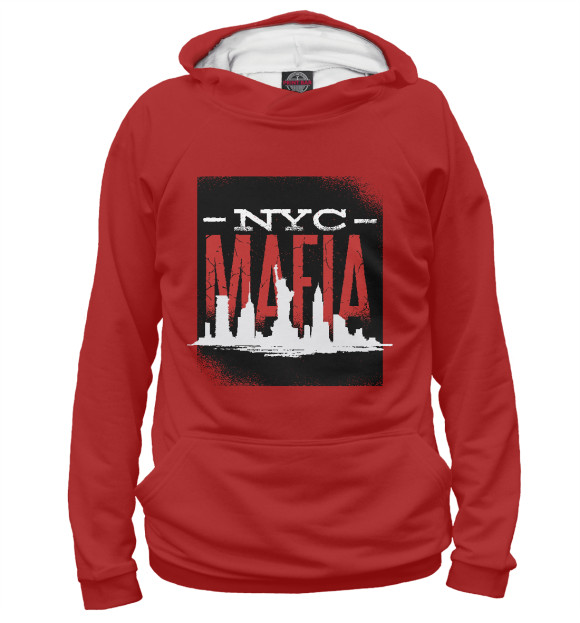 Мужское худи с изображением Нью Йоркская мафия цвета Белый