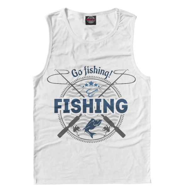 Мужская майка с изображением Fishing цвета Белый