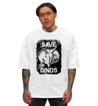 Мужская футболка оверсайз Save the dinos