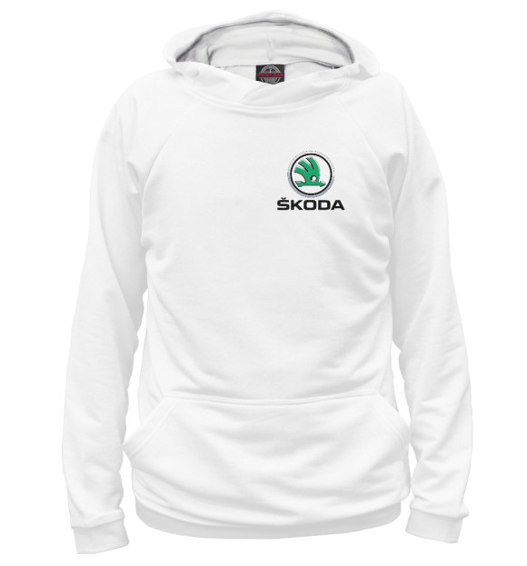 Женское худи с изображением Skoda цвета Белый