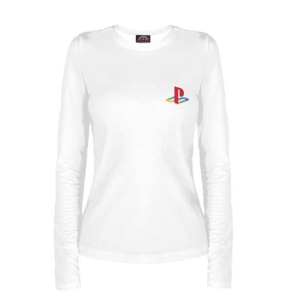 Женский лонгслив с изображением Sony PlayStation Logo цвета Белый