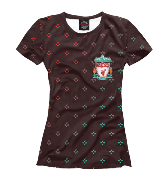 Женская футболка с изображением Liverpool - Новый Год цвета Белый