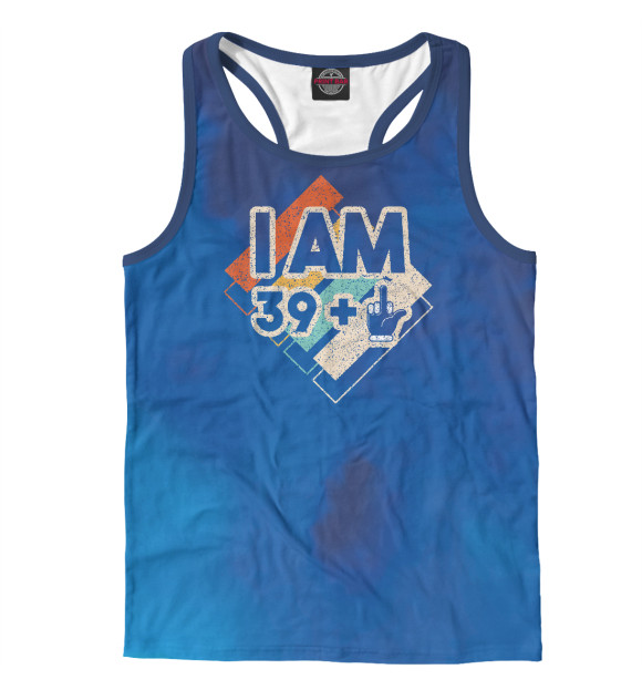 Мужская майка-борцовка с изображением 40 Years Old I Am 39 + 1 цвета Белый