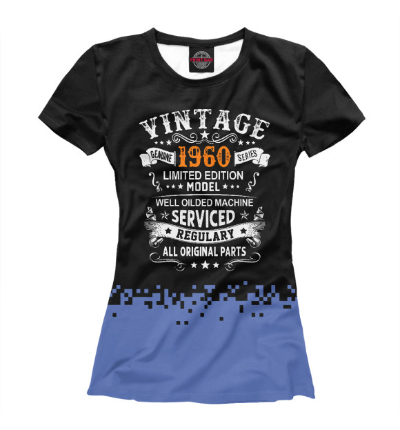 Футболка для девочек с изображением Vintage 1960 цвета Белый