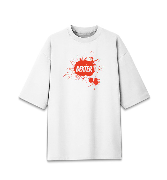 Женская футболка оверсайз с изображением Декстер цвета Белый