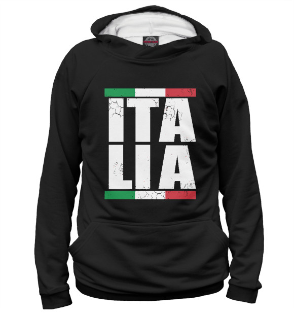 Женское худи с изображением Italia цвета Белый