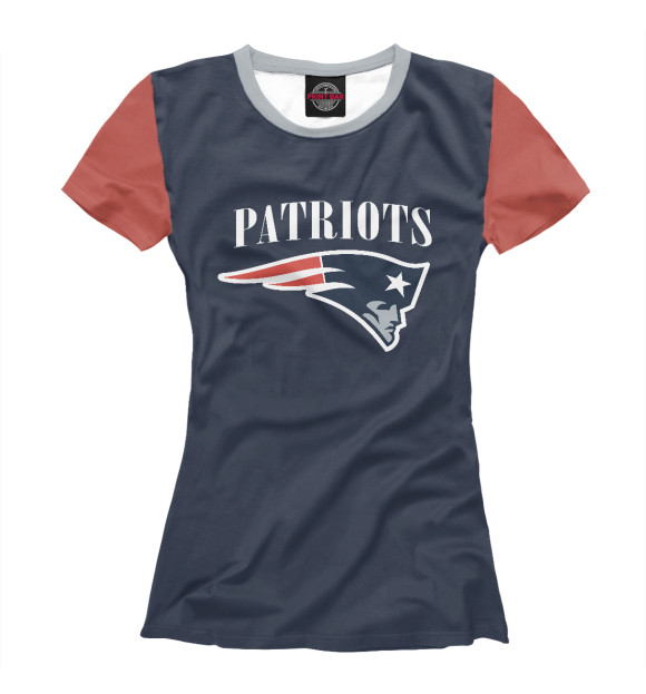 Женская футболка с изображением New England Patriots цвета Белый