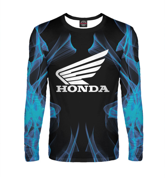 Мужской лонгслив с изображением Honda цвета Белый