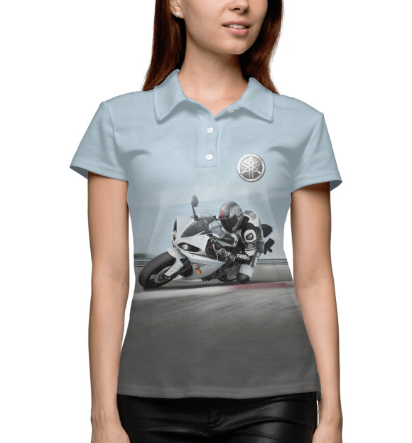 Женское поло с изображением Yamaha цвета Белый