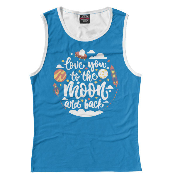 Майка для девочки с изображением To the Moon and back Space цвета Белый