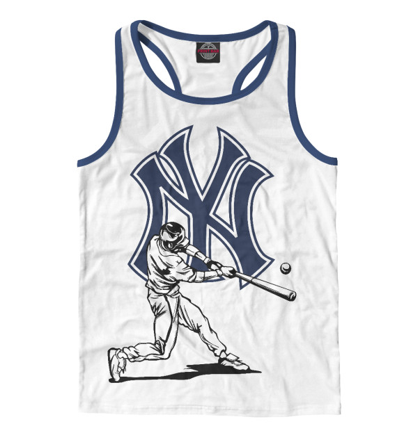 Мужская майка-борцовка с изображением New York Yankees цвета Белый