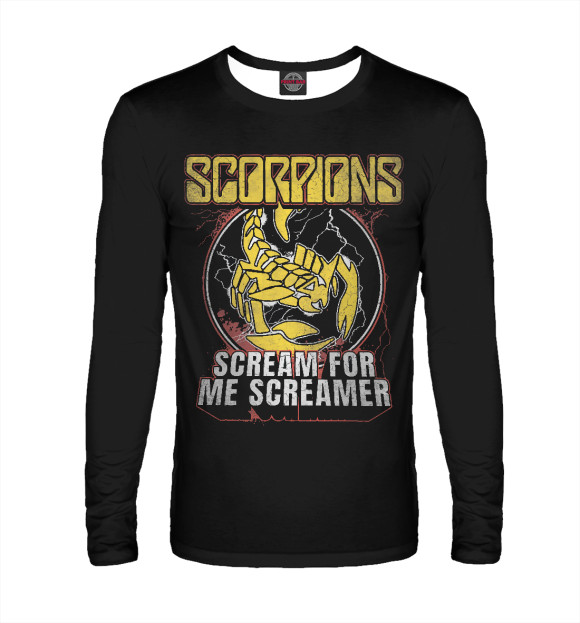 Мужской лонгслив с изображением Scorpions цвета Белый