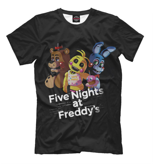 Мужская футболка с изображением Five Nights at Freddy's цвета Белый