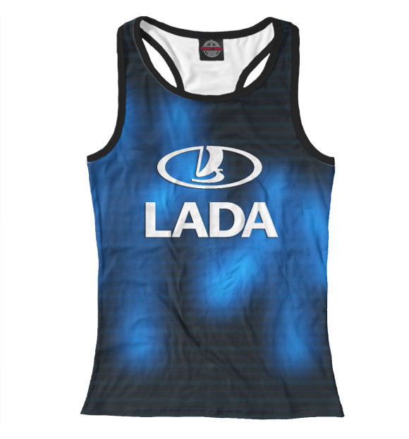Женская майка-борцовка с изображением LADA | ЛАДА цвета Белый