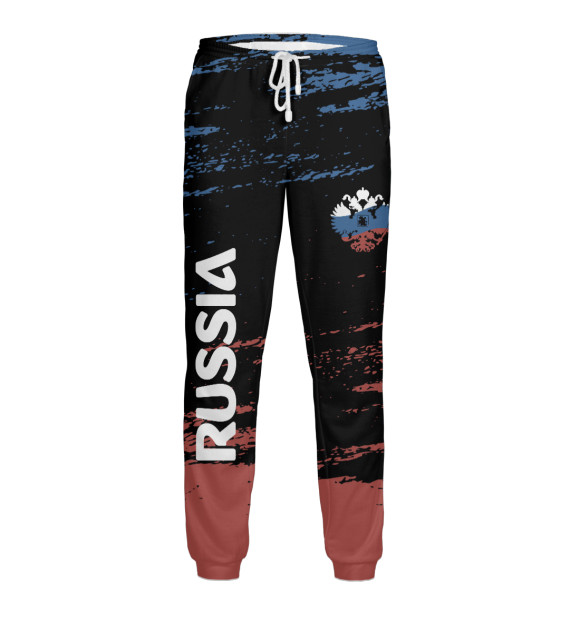 Мужские спортивные штаны с изображением RUSSIA цвета Белый