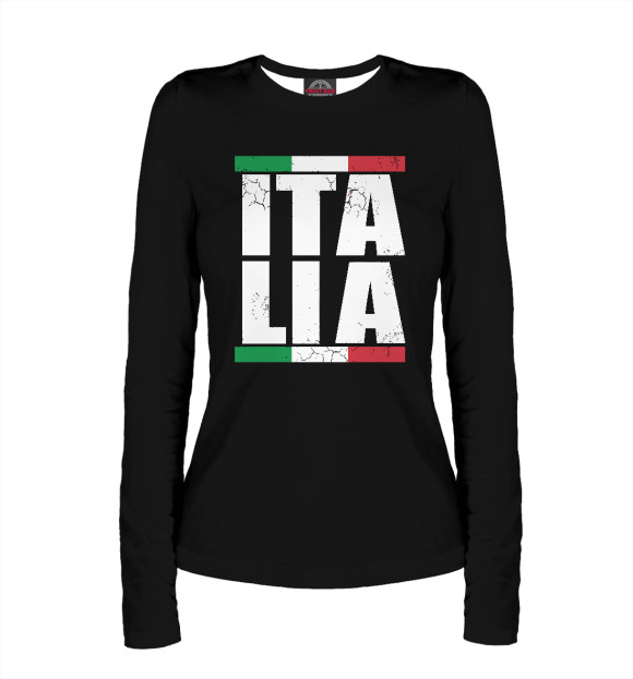 Женский лонгслив с изображением Italia цвета Белый
