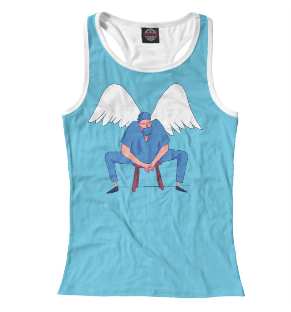 Женская майка-борцовка с изображением Доктор ангел цвета Белый