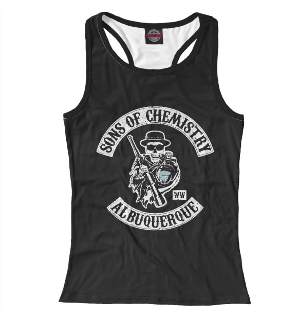 Женская майка-борцовка с изображением Sons Of Chemistry цвета Белый