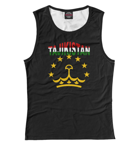 Женская майка с изображением Tajikistan цвета Белый