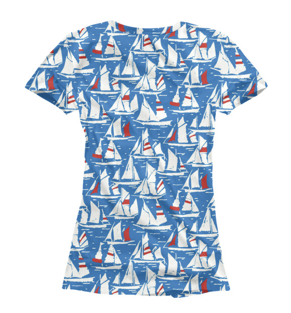 Футболка для девочек с изображением Яхты цвета Белый