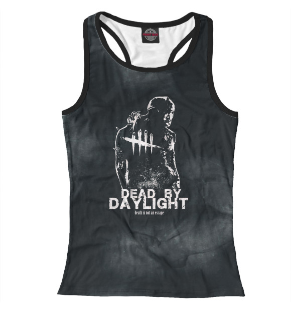 Женская майка-борцовка с притом Dead by Daylight цвета Белый Женская майка-борцовка с изображением Dead by Daylight цвета Белый