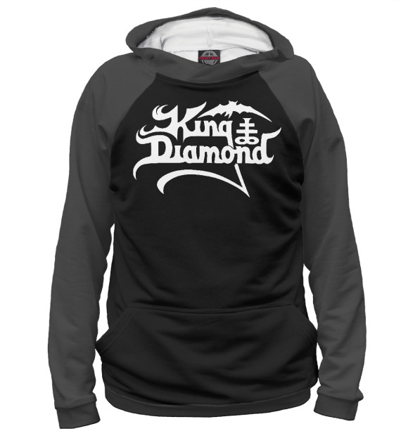 Мужское худи с изображением King diamond цвета Белый