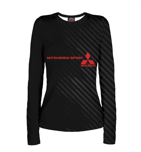 Женский лонгслив с изображением Mitsubishi полосы цвета Белый