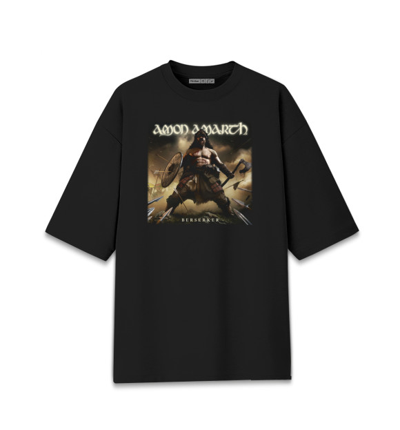 Женская футболка оверсайз с изображением Amon amarth цвета Черный