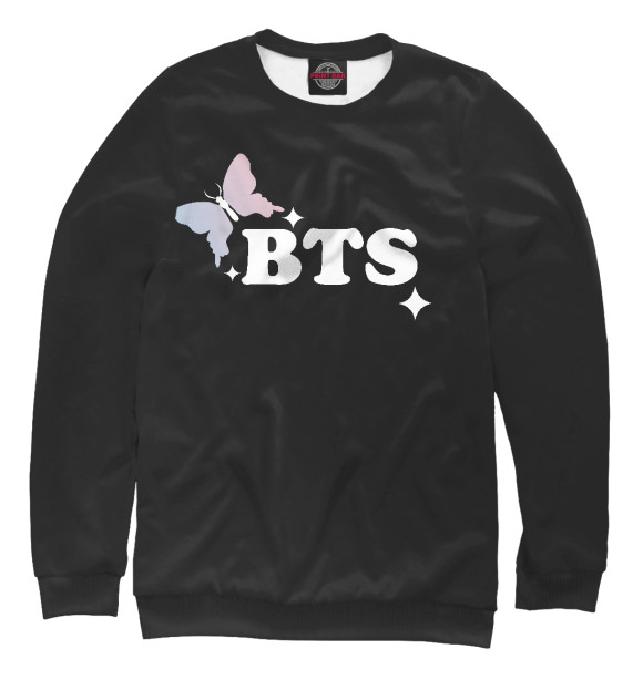 Свитшот для девочек с изображением BTS цвета Белый
