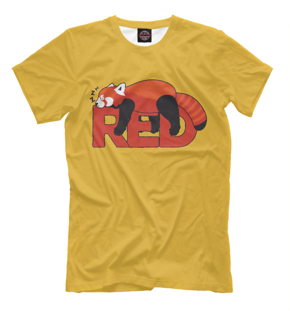 Мужская футболка с изображением Red Panda цвета Белый
