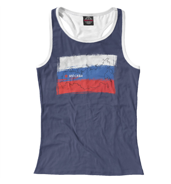 Женская майка-борцовка с изображением Россия моя цвета Белый