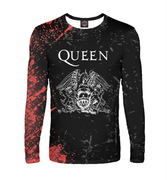 Мужской лонгслив с изображением Queen цвета Белый