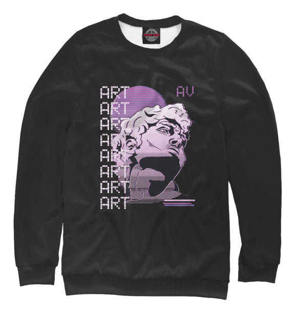 Свитшот для мальчиков с изображением Vaporwave ART цвета Белый