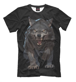 Мужская футболка Волк агрессор