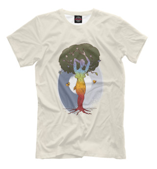 Мужская футболка Девушка Дерево