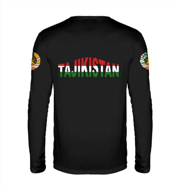 Мужской лонгслив с изображением Tajikistan цвета Белый
