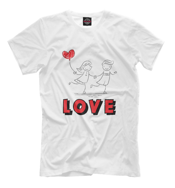 Мужская футболка с изображением LOVE#3 цвета Белый