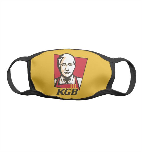 Маска тканевая с изображением Putin KGB цвета Белый