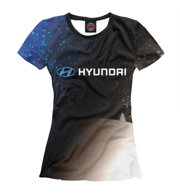 Женская футболка с изображением Hyundai - Snow цвета Белый