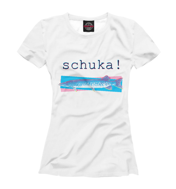 Женская футболка с изображением Schuka! цвета Белый