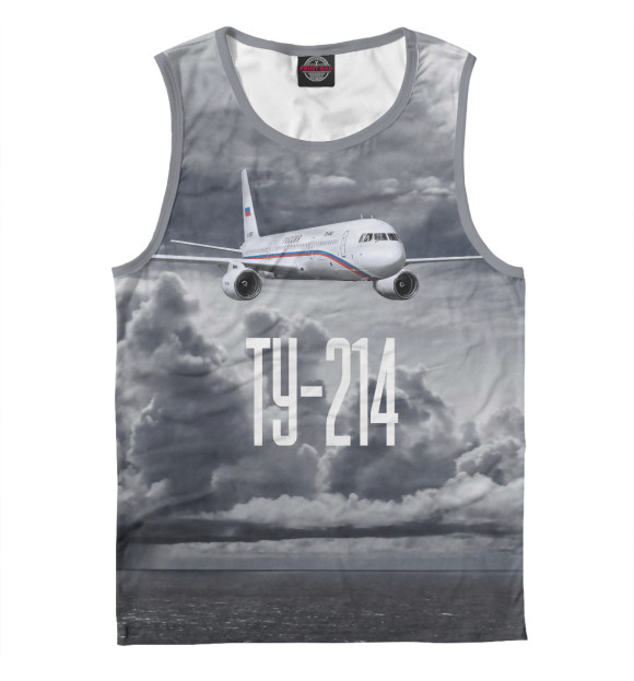 Майка для мальчика с изображением Самолет Ту-214 цвета Белый