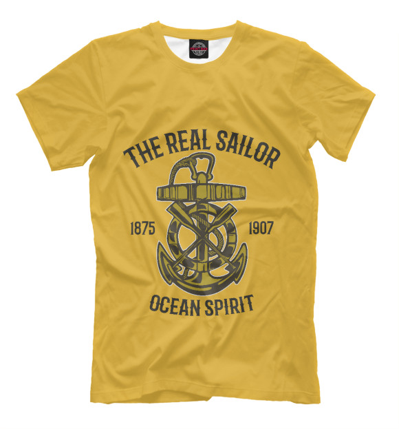 Мужская футболка с изображением Океанский Дух цвета Белый