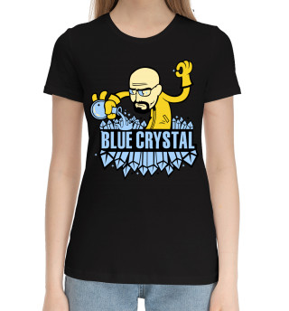 Хлопковая футболка для девочек Blue crystal