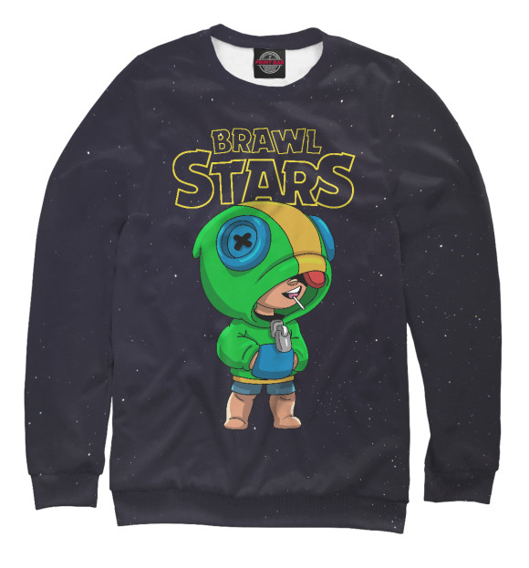 Свитшот для девочек с изображением Leon Brawl Stars цвета Белый
