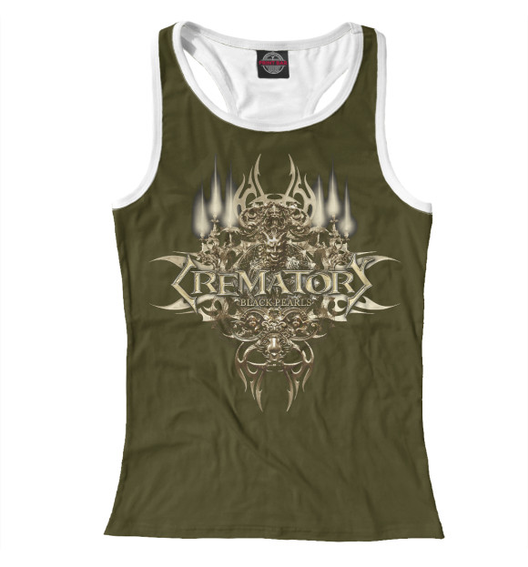 Женская майка-борцовка с изображением Crematory цвета Белый