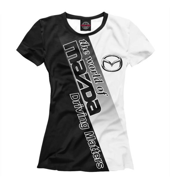 Футболка для девочек с изображением Mazda цвета Белый